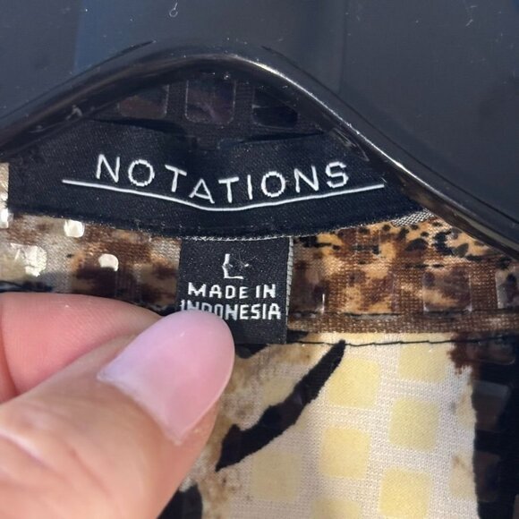 Animal Print Sequin Button-Up Jacket By Notations Womens Size L - Picture 3 of 7